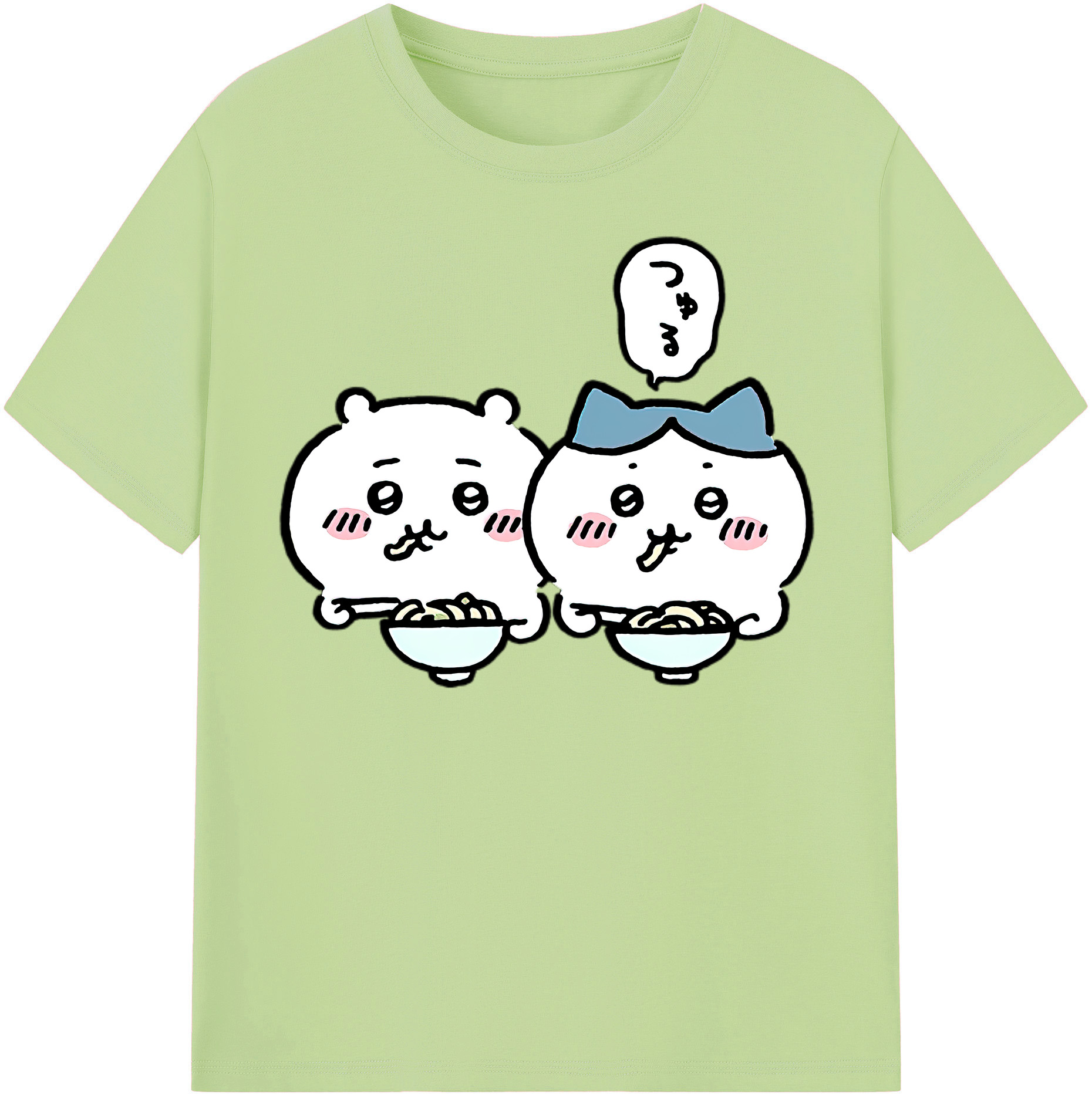 （画像用） ちいかわ ハチワレ Chii-kawa hachiware 綿100％半袖Tシャツ（フロントプリント）